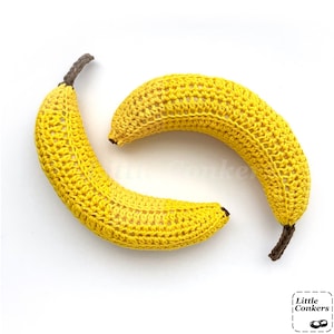 Two crocheted bananas.