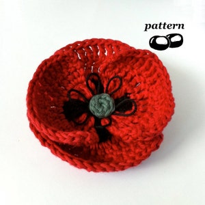 Poppy Crochet Pattern / Crochet Field Poppy Pattern / Crochet Flower Pattern image 1