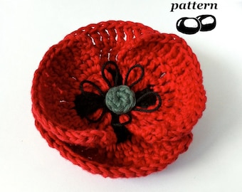 Poppy Crochet Pattern / Crochet Field Poppy Pattern / Crochet Flower Pattern