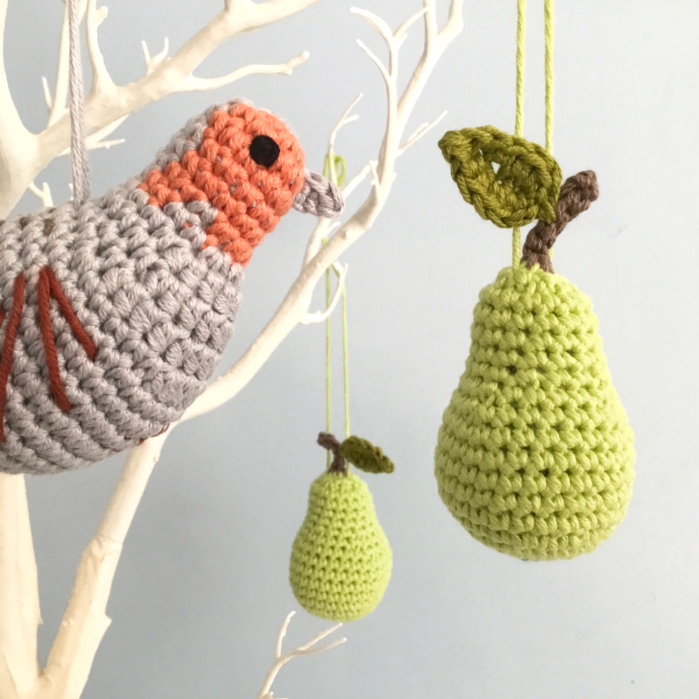 Partridge in a Pear Tree Crochet Pattern / Crochet Partridge | Etsy ...