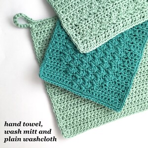 Crochet Bathroom Set / Washcloth / Guest Towel / Wash Mitt / Face Scrubbies / Laundry Bag Crochet Patterns image 7