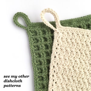 Crochet Dishcloth Pattern / Beginner Crochet Pattern Waffle Dishcloth Thick Kitchen Hotpad Scourer image 7