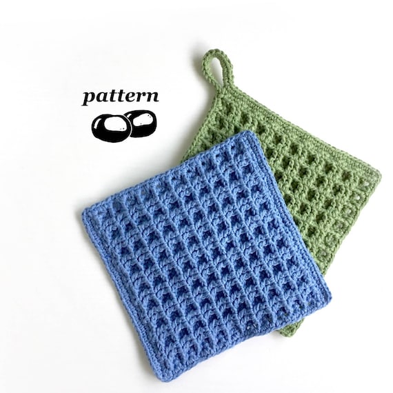 Dishcloth Crochet Pattern / Crochet Dishcloth Pattern / Beginner Crochet Pattern Waffle Stitch Dishcloth Kitchen Crochet Hotpad Potholder