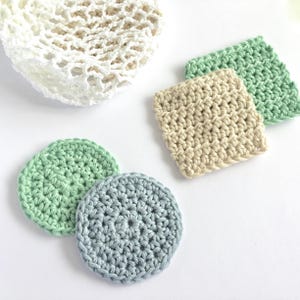 Crochet Bathroom Set / Washcloth / Guest Towel / Wash Mitt / Face Scrubbies / Laundry Bag Crochet Patterns image 4