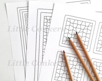 Printable Crochet Colouring Pages / Granny Square Crochet Colouring Pictures / Crochet Granny Stripe Crochet Blanket Patterns / Bundle 2