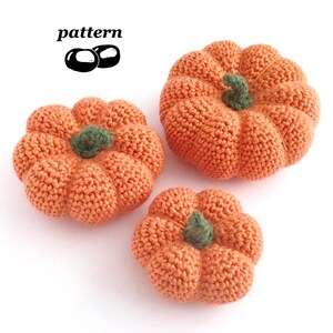 Pumpkin Crochet Pattern Set, 3 Sizes for Autumn Decor, PDF