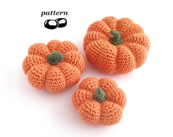 Pumpkin Crochet Pattern Set, 3 Sizes for Autumn Decor, PDF