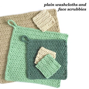 Crochet Bathroom Set / Washcloth / Guest Towel / Wash Mitt / Face Scrubbies / Laundry Bag Crochet Patterns image 10