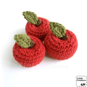 Crocheted mini red apples