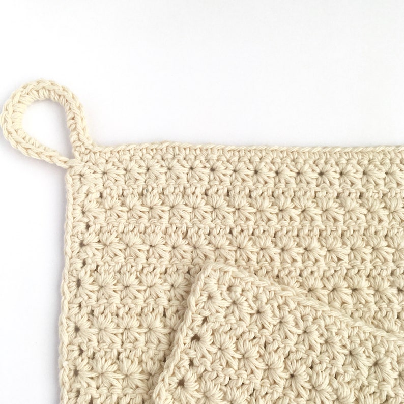 Crochet Dishcloth Kit / DIY Crochet Kit Make your Own Dishcloth / Simple Crochet Beginner Kit / Eco-friendly Recycled Gift for Crocheter image 3