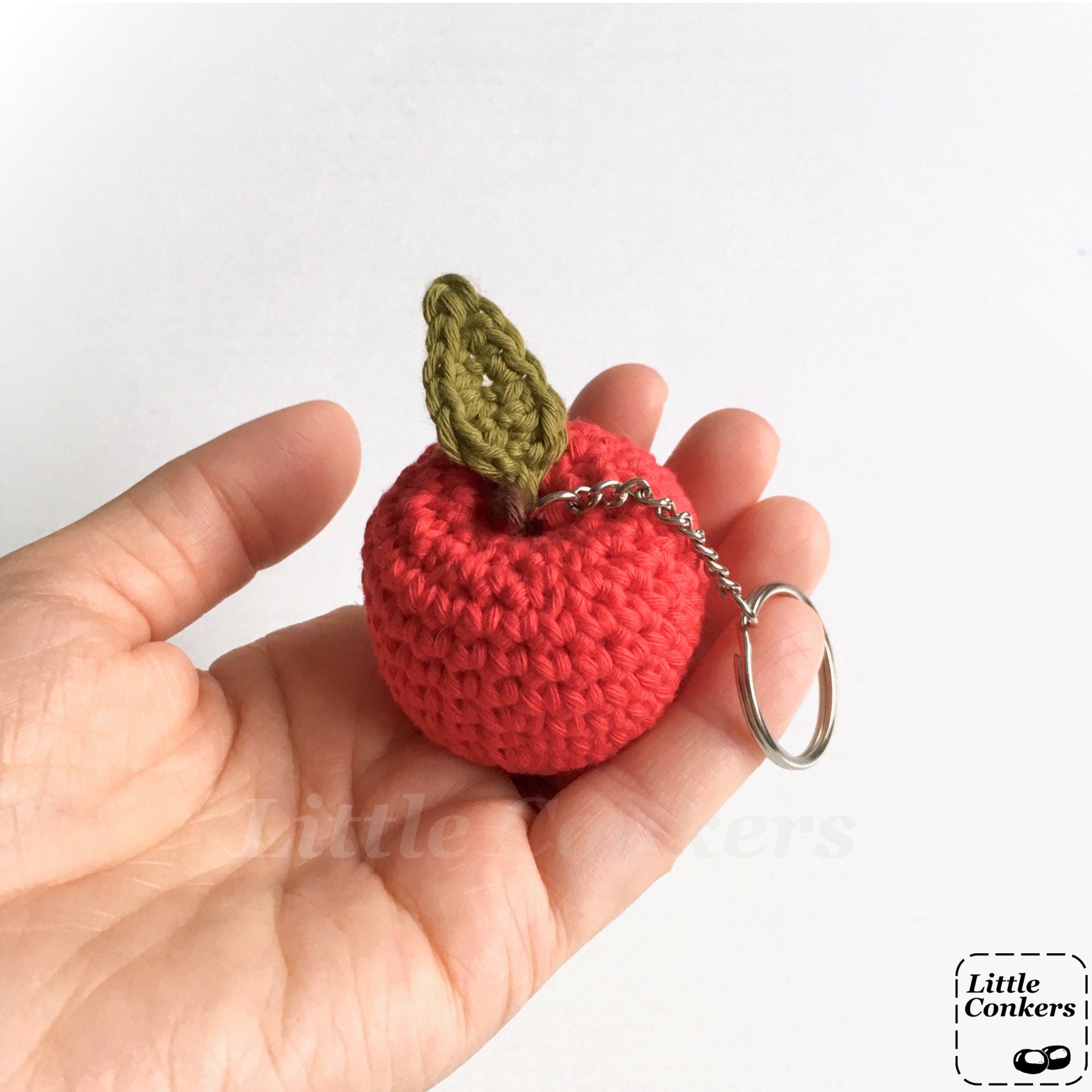 Eco-friendly Apple Keyring / Apple Keychain / Apple Bag Charm / Teacher ...