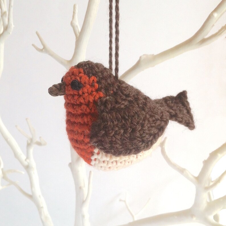 Robin Ornament / Christmas Decoration Christmas Ornament / Organic Sustainable Holiday Decor Christmas Tree Ornament British Garden Birds image 3