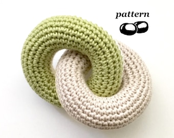 Baby Toy Crochet Pattern Linked Rings / Crochet for Baby Crochet Pattern / Crocheted Teething Rings Teether Tactile / Torus Doughnut
