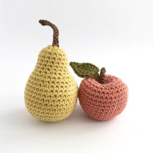 Crocheted apple and pear