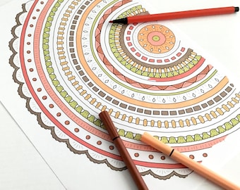 Printable Colouring Pages for Crocheters / Crochet Colouring Pictures / Crochet Mandala Crochet Hexagons Star Blanket / Bundle 3