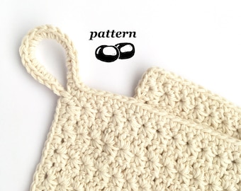 Crochet Dishcloth Pattern / Star Stitch Crochet Pattern Dishcloth / Pretty Rustic Kitchen Cloth Potholder