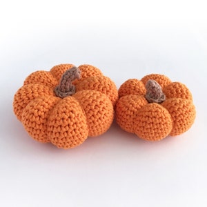 Crocheted orange pumpkins