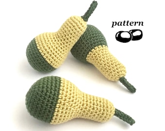Pear Gourd Crochet Pattern PDF, Realistic Decorative Gourd for Autumn Decor
