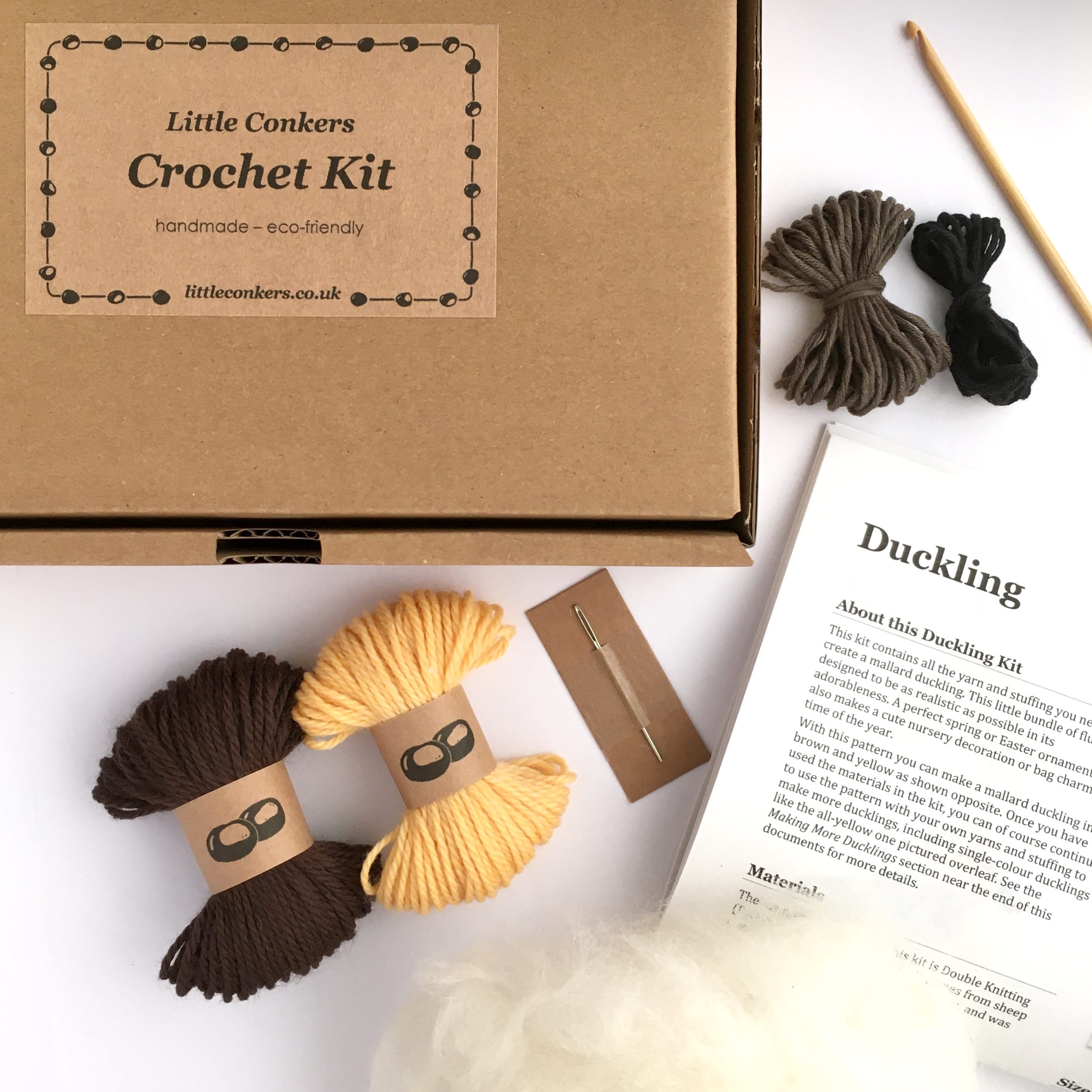 Duckling Crochet Kit / Crochet Duckling DIY Kit Craft Kit Amigurumi Kit  Bird Duck Chick Pattern Eco Crochet Easter Gift for Crocheter 