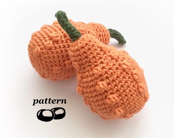 Warty Gourd Crochet Pattern PDF, Realistic Halloween and Harvest Decor