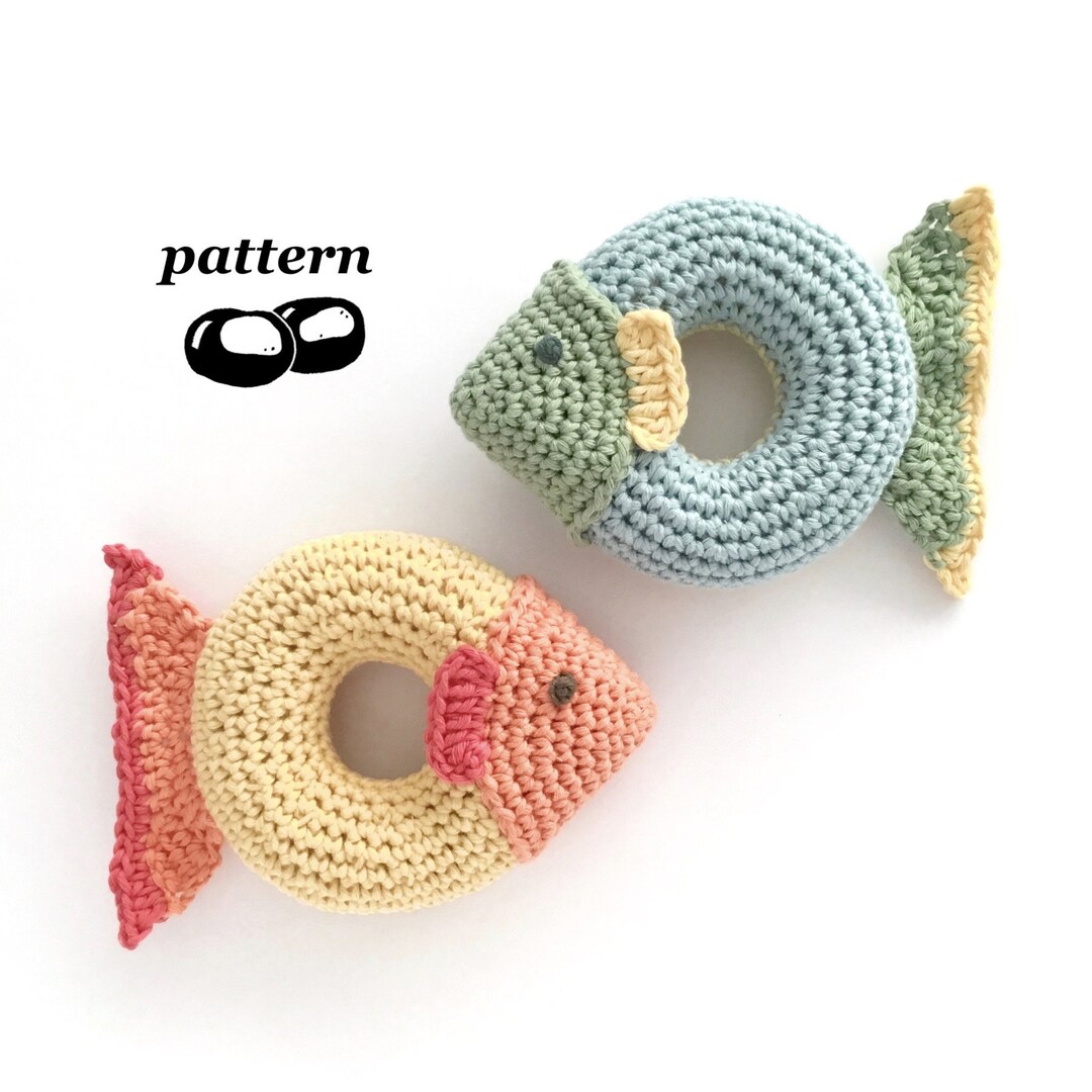 Fish Ring Toy Crochet Pattern / Grippy Baby Toy Crochet Pattern ...