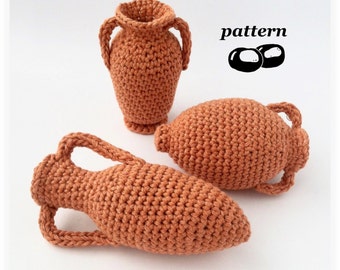 Greek Amphora Crochet Pattern / Crochet Vase Pattern / Ornament Miniature / Archeology Ancient Greece Rome