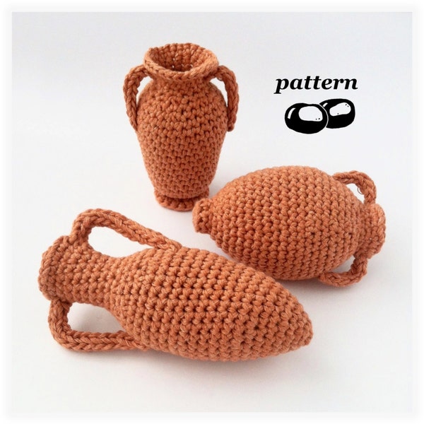 Greek Amphora Crochet Pattern / Crochet Vase Pattern / Ornament Miniature / Archeology Ancient Greece Rome