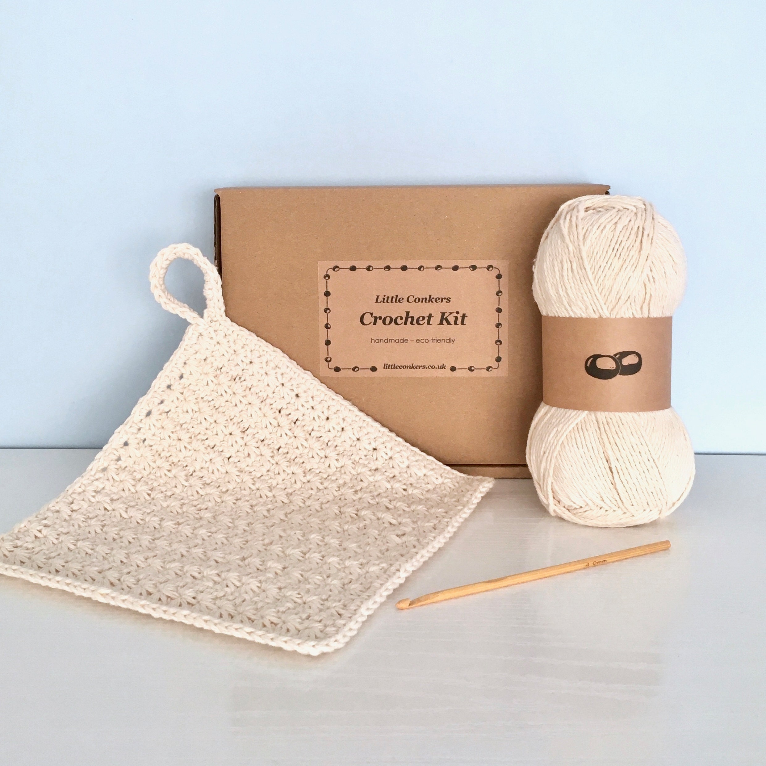 Kit de ganchillo / Kit de ganchillo DIY Kit de paño de cocina / Kit para  principiantes de ganchillo simple / Regalo reciclado sostenible ecológico  para crocheter -  España