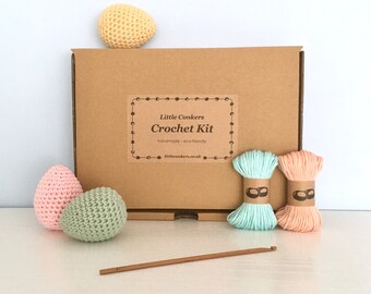 Eco-friendly Crochet Kits by Little Conkers - everything you need included