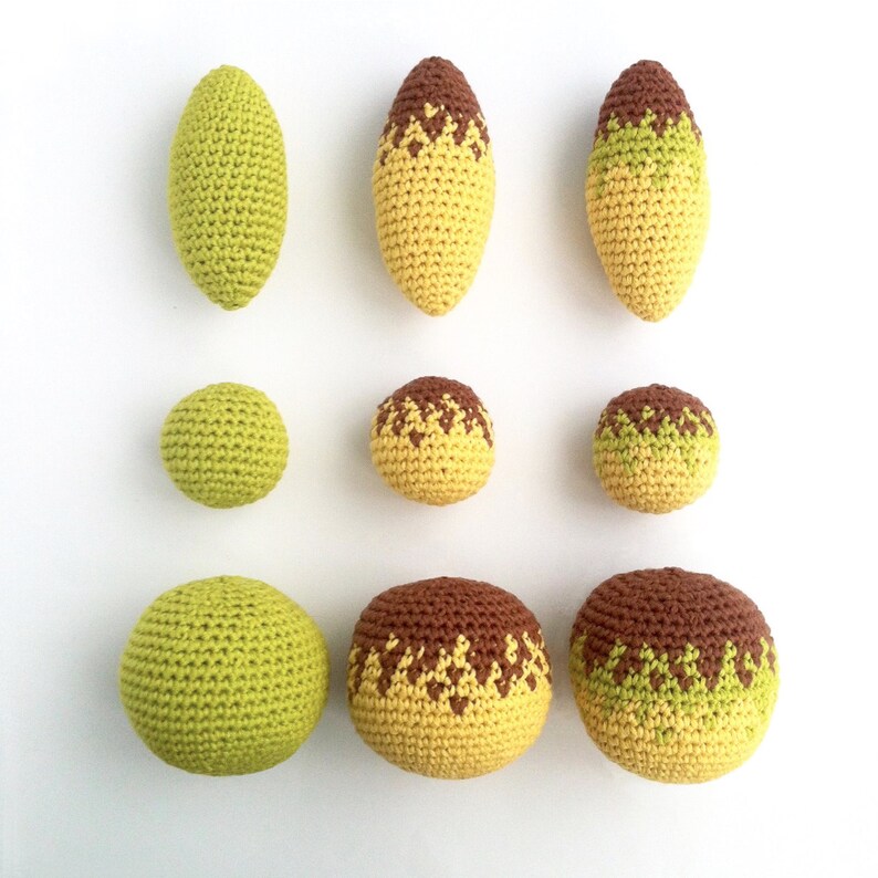 Crochet Basic Shape Patterns Minimalist Sphere Football Oval Simple Shapes / Crochet Ornaments Toys for Children image 5