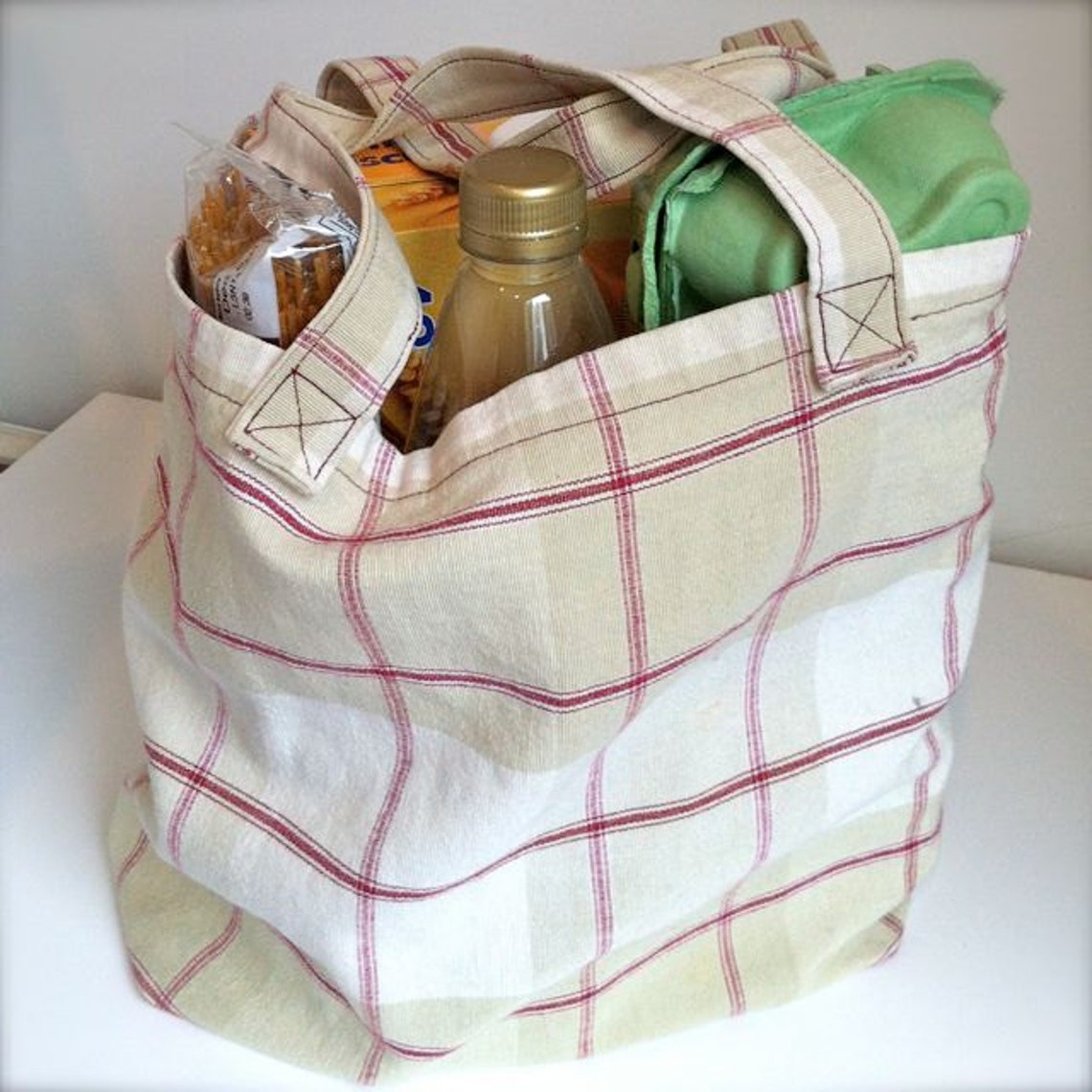 Grocery Bag Sewing Pattern / Tote Bag Reusable Shopping Bag Zero Waste ...