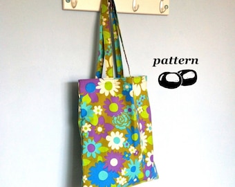 Tote Bag Sewing Pattern / Shoulder Bag Pattern / Easy Sewing Pattern / Beginner Sewing Project / Market Bag Grocery Bag Sewing Instructions