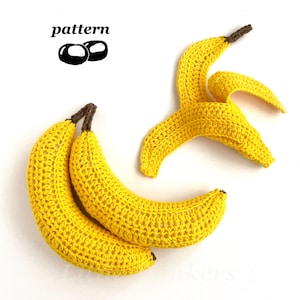 Häkelanleitung für Banane und Schale (PDF), realistische Banane