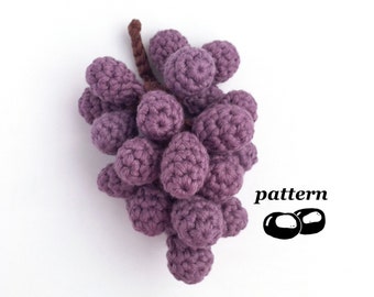 Crochet Grapes Pattern / Bunch of Grapes / Crochet Fruit Pattern / Crochet Food Pattern