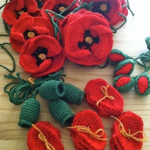 Poppy Crochet Pattern / Crochet Field Poppy Pattern / Crochet Flower Pattern image 5