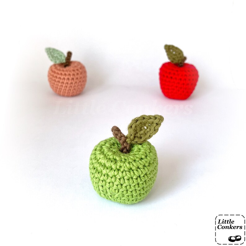 Crocheted apple keyrings