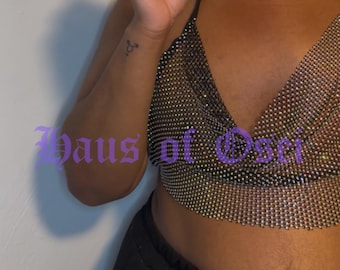 Eco-Friendly Glam Halter Top Made from Upcycled Materials!