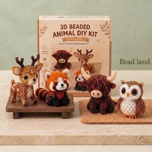 Kit de abalorios 3D para animales, kit de manualidades DIY // Kit de abalorios 3D para principiantes