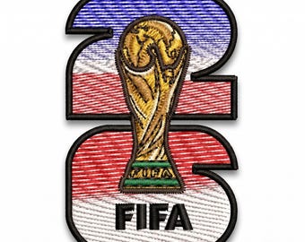 Toppa ricamata della Coppa del Mondo FIFA 2026 / Stemma del trofeo di calcio termoadesivo / Toppa ricamata per maglia per appassionati di calcio, regalo sportivo personalizzato
