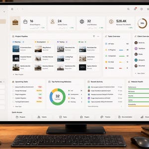 WordPress Development OS | Notion Project Manager| Client Portal, Task Tracker, Agency Dashboard & Website Management | Notion template 2026