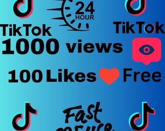 TikTok-tillväxtfrämjande tjänst, 1000 visningar och 100 gilla-markeringar Marknadsföring i sociala medier, Viral videoökning, Ökat engagemang, Exponering för innehåll