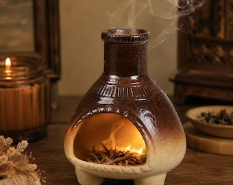 Handmade Ceramic Incense Burner, Rustic Smoke Diffuser, Boho Home Decor, Meditation Table Accessory, Housewarming Gift,Relaxation Gift