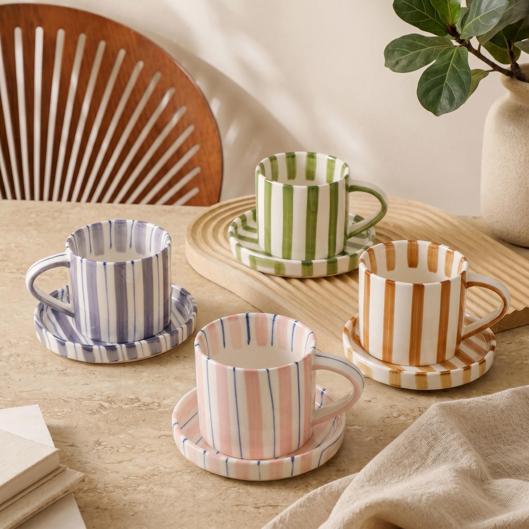 Blue striped mug - Etsy 日本