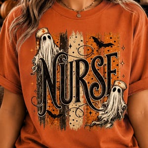 Halloween Nurse Ghost PNG, Spooky Season Sublimation Design (Digital Download)