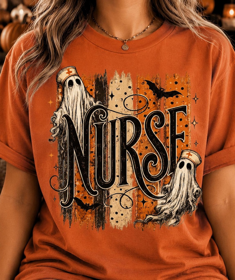 Halloween Nurse Ghost PNG, Spooky Season Sublimation Design (Digital Download)