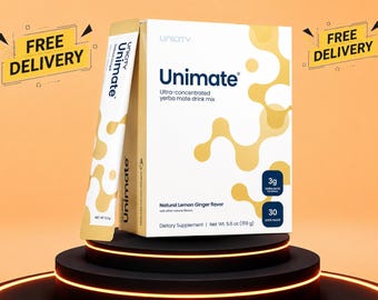 Unimate Yerba Mate Drink Mix | Natural Lemon Ginger Flavor, 30 Stick Packs