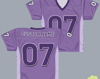 Personalized Purple Football Unisex Jersey custom name, custom number
