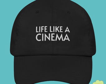 Uniseks geborduurde Life Like A Cinema-hoed