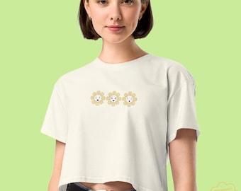Three Sunflower Cutie Kpop Anime 2D crop-top dames