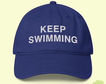 Aanpasbare Keep Swimming-geborduurde hoed